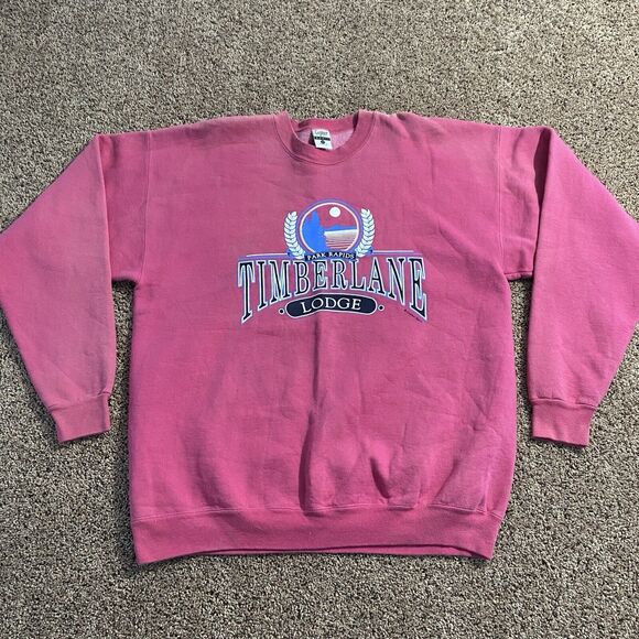 Vintage 90s Travel Graphic Crewneck Sweatshirt Pull Over Women’s 2X Pink - Picture 1 of 8